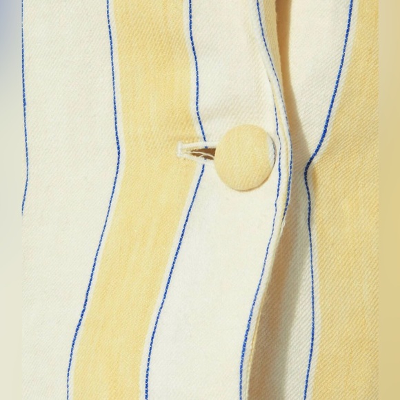 Stripped NEW FRAME 100% Linen Stripe Blazer size 0 - Picture 6 of 17